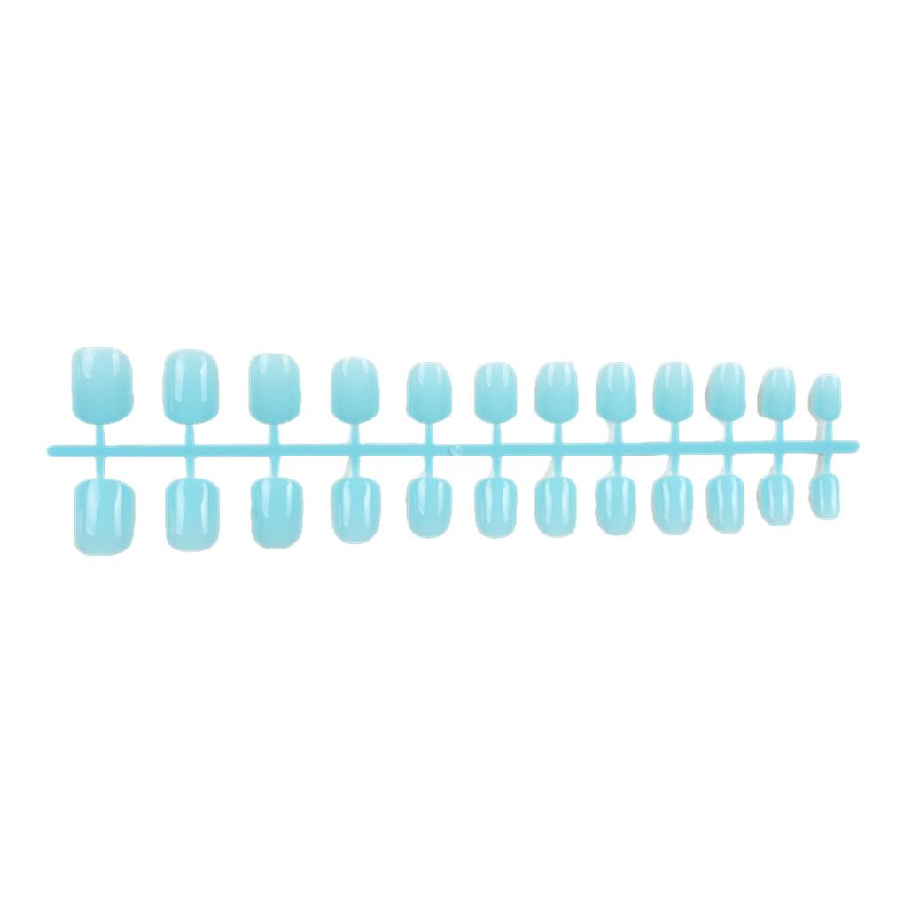24 Pieces Solid Colorful Press On Nails DIY Durable French Elegant Colour-fast Personality Acrylic Nail for Manicure Salons