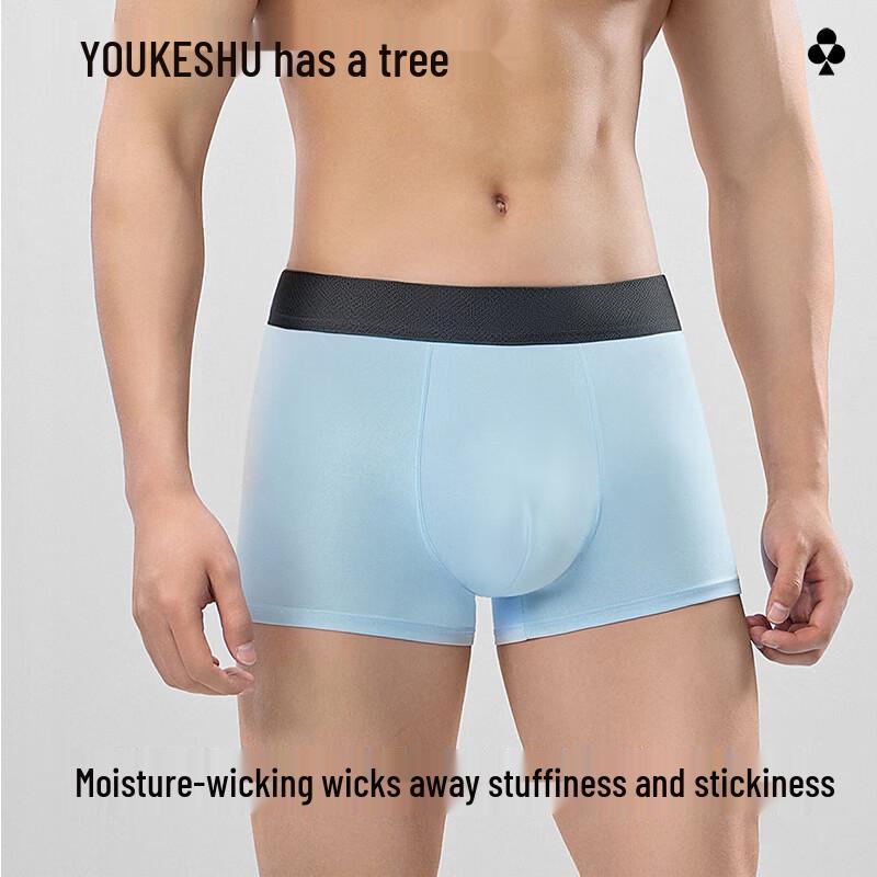 Youkeshu Men's 7A Antibacterial Cotton Boxer Briefs