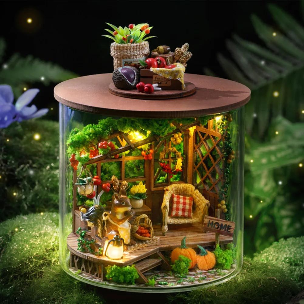 

Набор для моделирования бутылки мечты, деревянный мини-кукольный домик ручной работы, креативные поделки из кукольного домика мечты, пасхальные подарки для детей