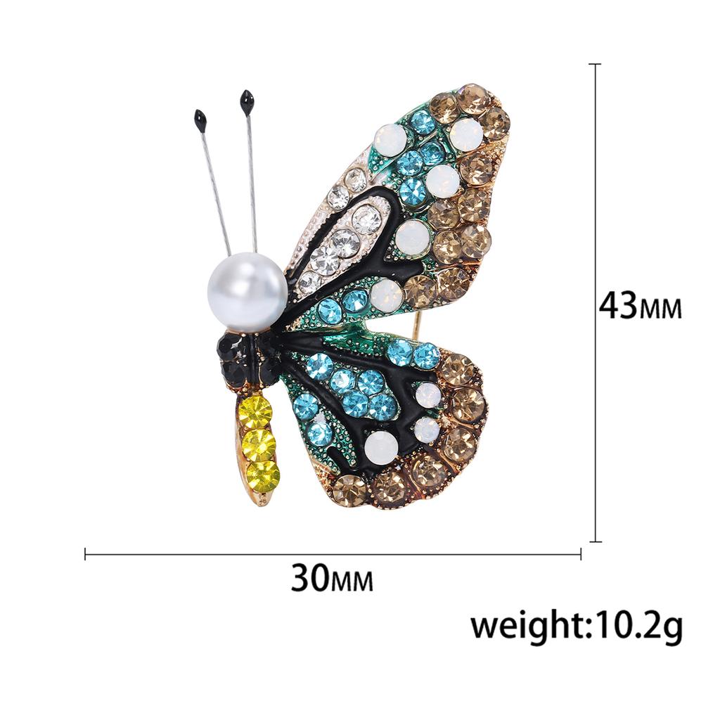 Emalje Sommerfugl Brosjer for Kvinner Unisex Rhinestone Insekt Pins Bankett Fest Ryggsekk Gaver Smykketilbehør