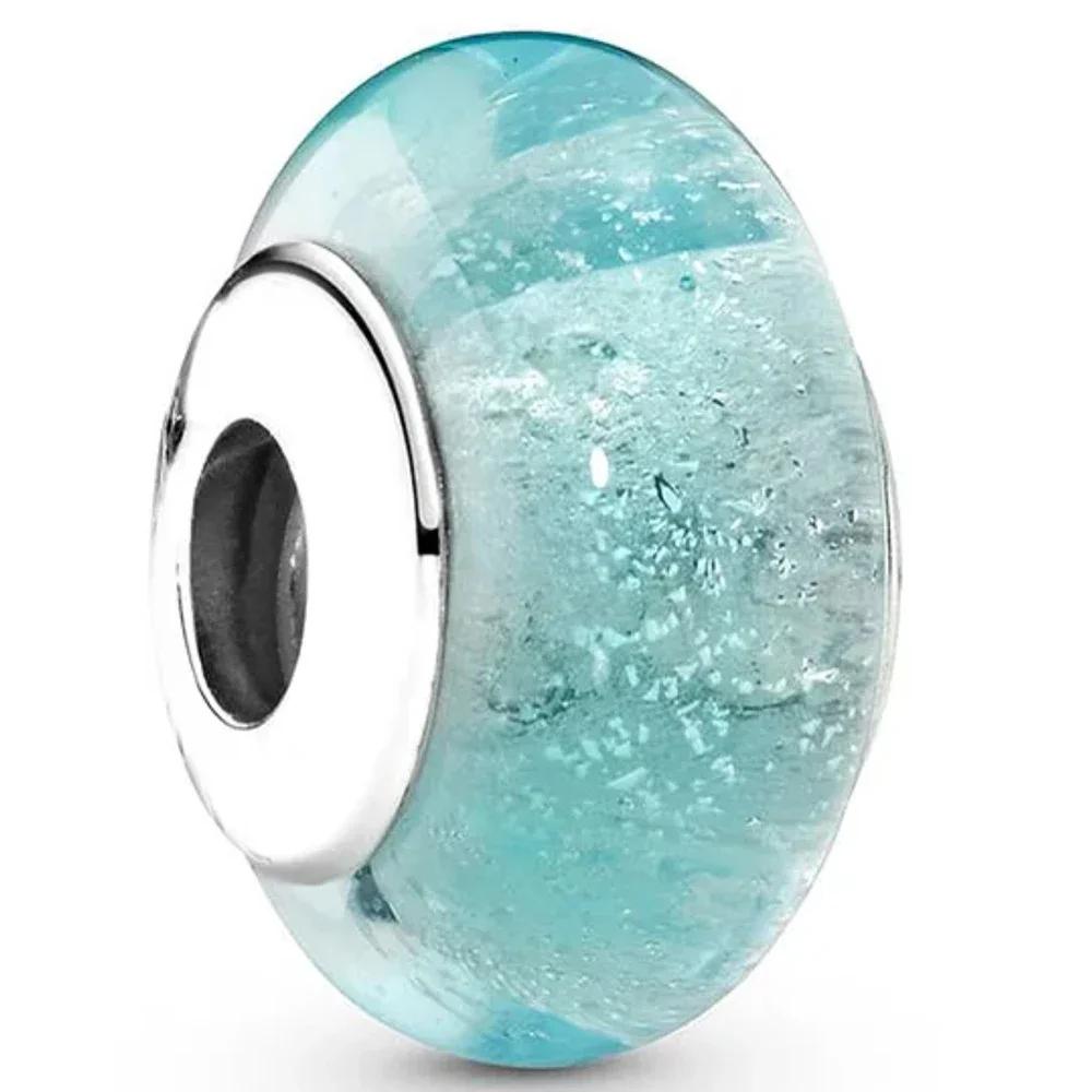 Copper Murano Glass Charms Fit Original Bracelets Round Murano Glass Charms Beads Diy Women Jewelry Gifts For Women