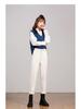 Women's Off-White High-Waisted Harem Jeans - 2024 Spring/Autumn, Elastic, Loose Fit, Slimming Casual Carrot Pants