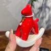 Green Ceramic Rocking Horse Figurine Crackle Glaze Decor with Pearl Necklace Mini Desktop Ornament for Home Luck Gift