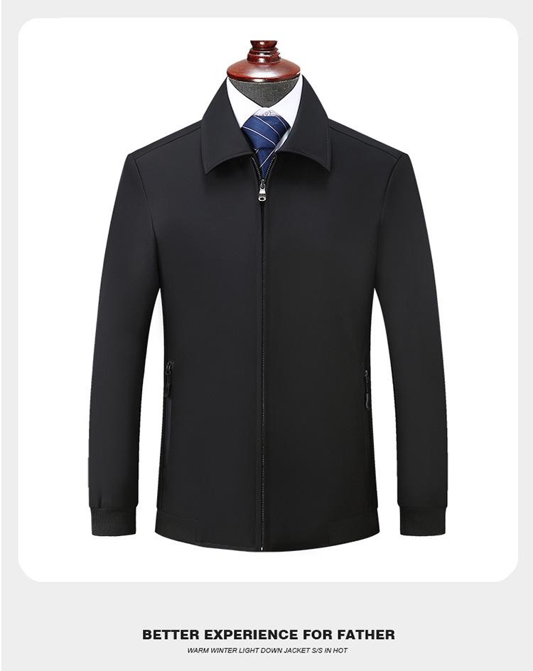 Men's Plus Size Lapel Business Casual Jacket for Dad - Spring & Autumn