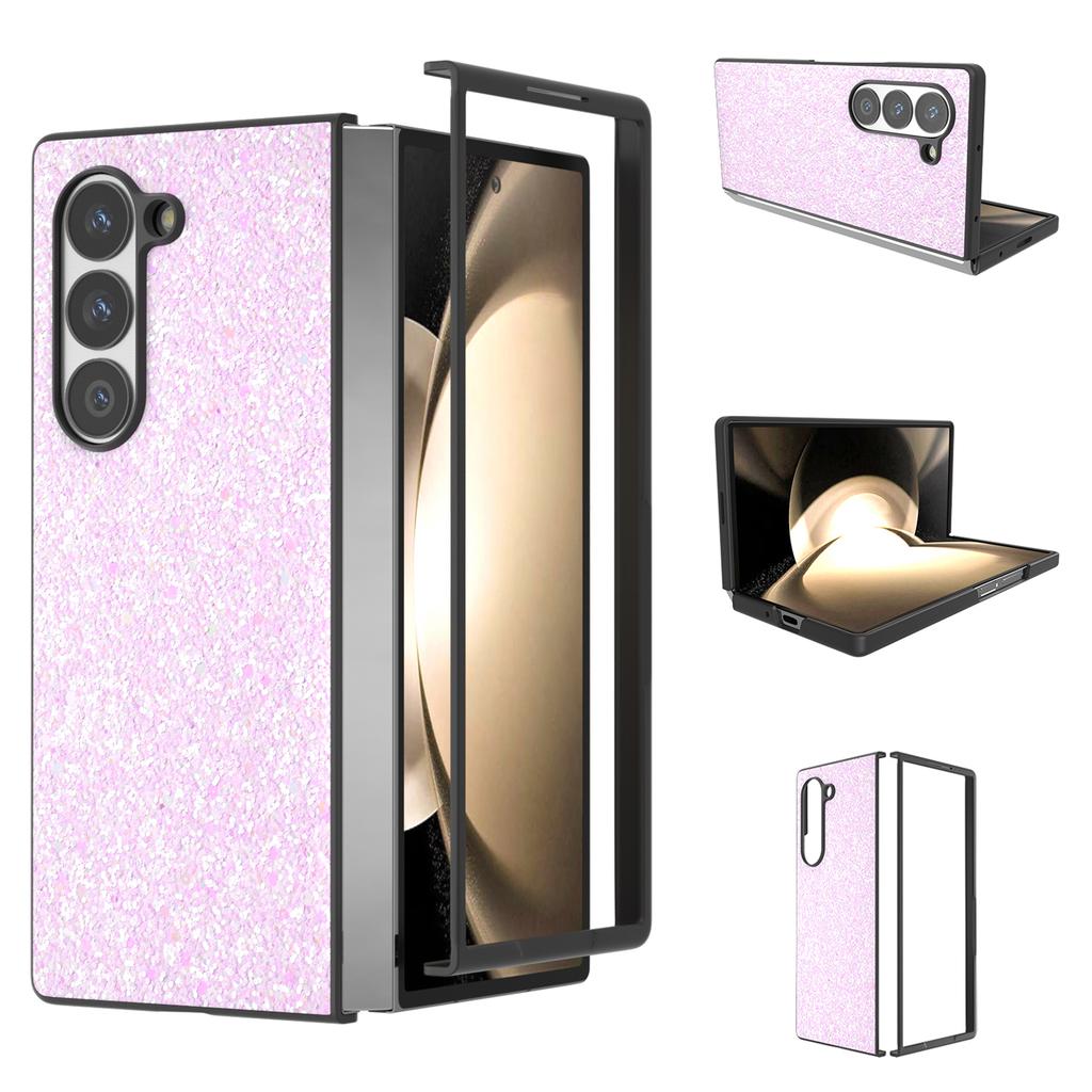 For Samsung Galaxy Z Fold6 5G Case Colored Glitter PU+PC Shockproof Phone Cover