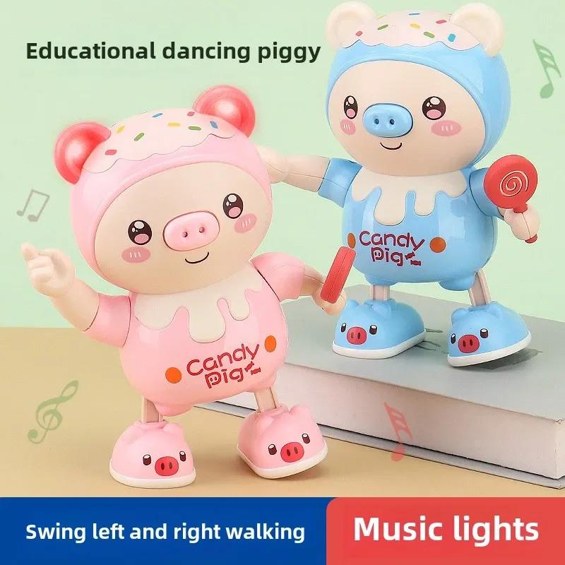 Electric Lighting Music Twisting Swing Left And Right Walking Cute Pig Smart Doll Upgraded Electronic Pets Pig Dancing Plaything