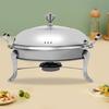 Round Chafing Dish - Stainless Steel Buffet Chafer with 2.5L Capacity - Includes Fuel Holder for Catering and Buffet Warmers