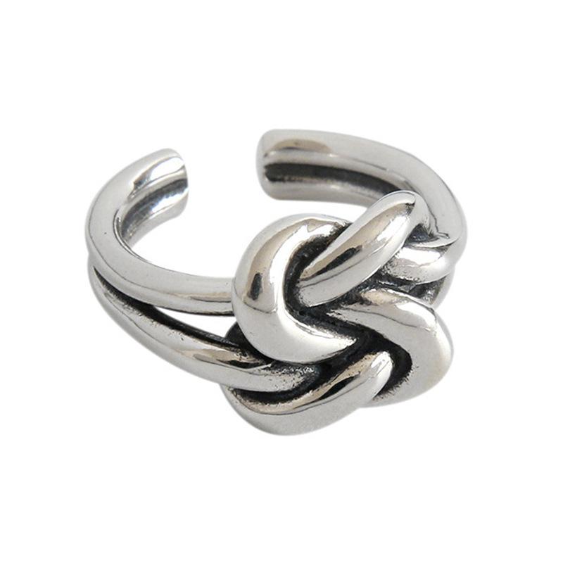 

925 Sterling Silver Rings For Women Tie Retro Engagement Luxury Fine Jewelry Vintage Wedding Accessories Jewellery Argent 925 resizable серебряный