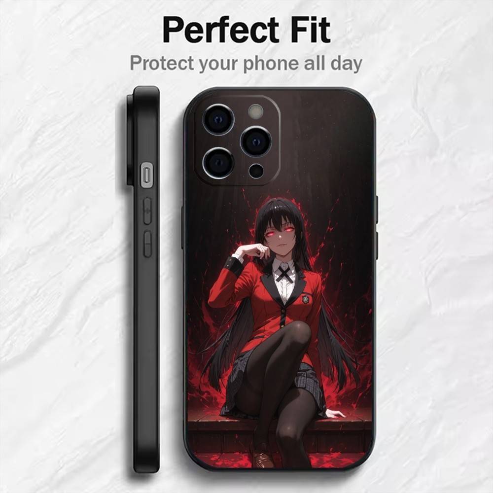 K-Kakegurui Y-Yumeko  Phone Case For iPhone17,16,15,14,13,12 Plus,Max Soft Silicone Black Cover