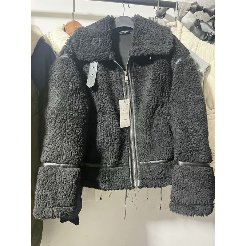 

Teddy Bear Cream Cheese Warm Winter Atmosphere Sweet Cool Gyaru Fur Integrated Berber Fleece Loose Warm Outerwear Teddy Bear Black(High quality) L