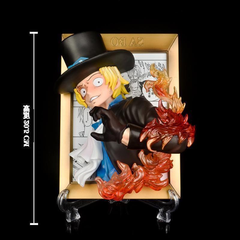 Ace Luffy Sabo 11 Scale 3D Photo Frame Statue Anime Action Figure Desktop Decor Collectible Model For Anime Fans