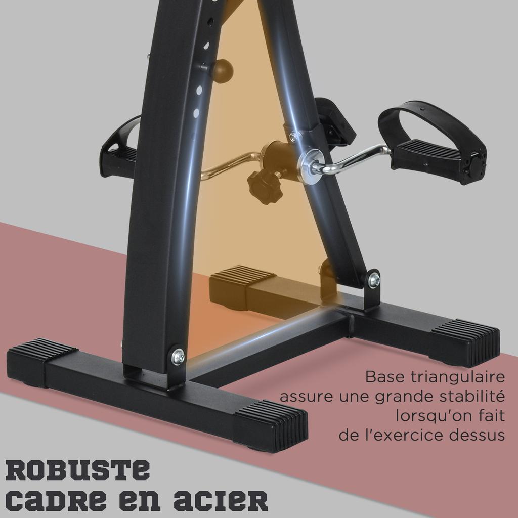 Stacionární rotopední pedálový trenažér pro rehabilitaci paží a nohou 40D x 42,5Š x 100V cm nastavitelná výška řídítek černý