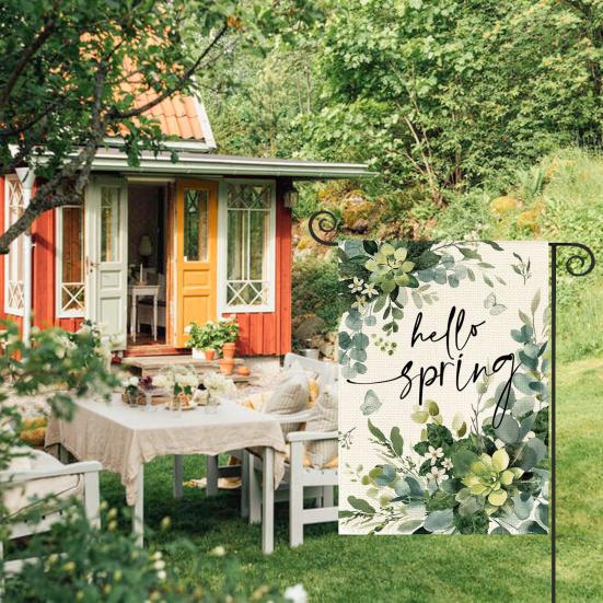 Double-Sided Garden Flag for Porch 12x18 Inch Fade-Resistant Spring Floral Butterfly Print Decorative Flag for Outdoor Yard Patio Mailbox Seasonal