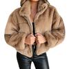 Amazon Popular European and American Women's Clothing 2023 Autumn and Winter Rabbit Fur Imitation Fur Zipper Cardigan Plush Warm Jacket
