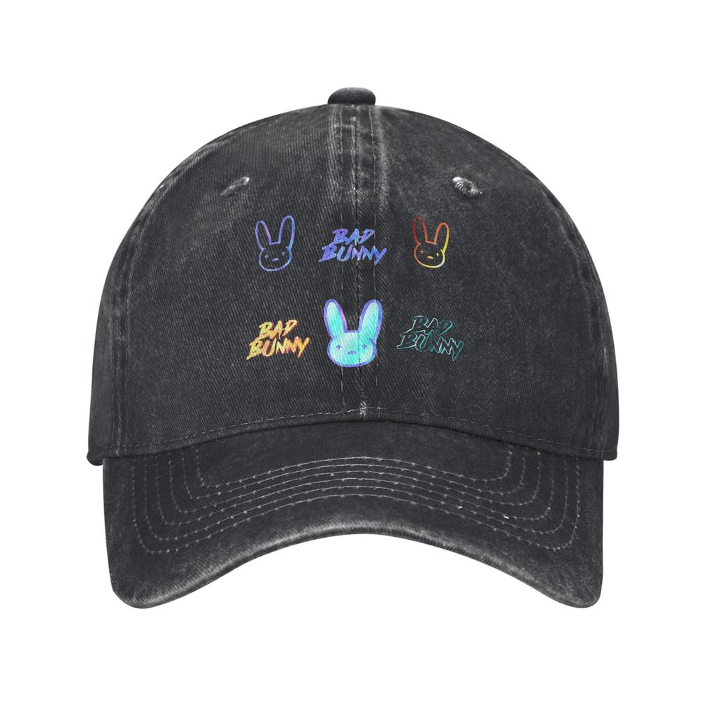 Bad Bunny Fan Art Collage Men Women Baseball Cap Distressed Washed Caps Hat Retro Outdoor Activities Gift Sun Cap