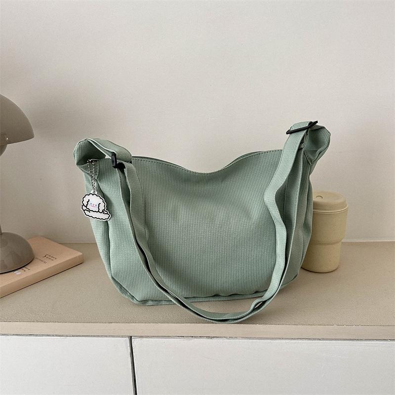 New Candy Color Waffle Art Student Versatile Simple Daily Women's Shoulder Crossbody Bag