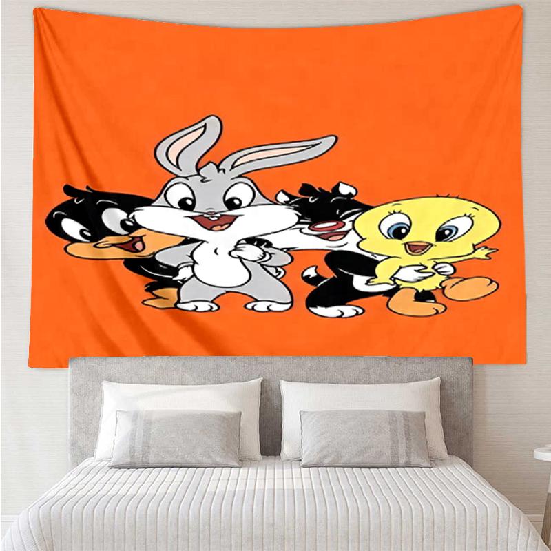 Tweety Print Tapestry, Backdrop, Easy Setup, Ideal for Bedroom, Office & Living Room, with Aesthetic Wall Hanging Decor.