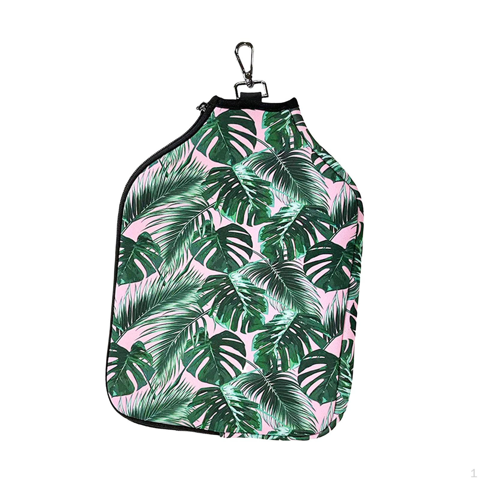 Neoprene Paddle Cover for Racket Protection Green Floral