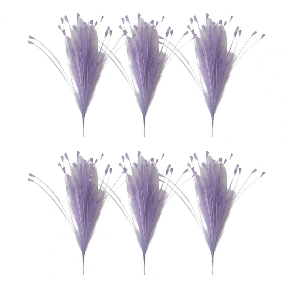 6 Pcs Peacock Grass Artificial Plants Pampas Grass Reed Flower Arrangement Home Bedroom Wedding Decorations Fake Flowers