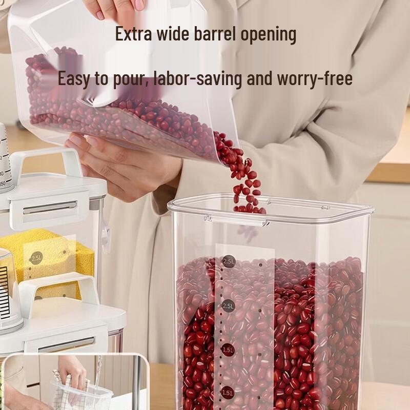 Jiabangshou Sealed Rice & Grain Storage Containers with Measuring Cup