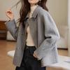 Pineapple Woolen Coat Updated Year Winter Simple Coat Relaxed Fit Double-breasted Coat for Women