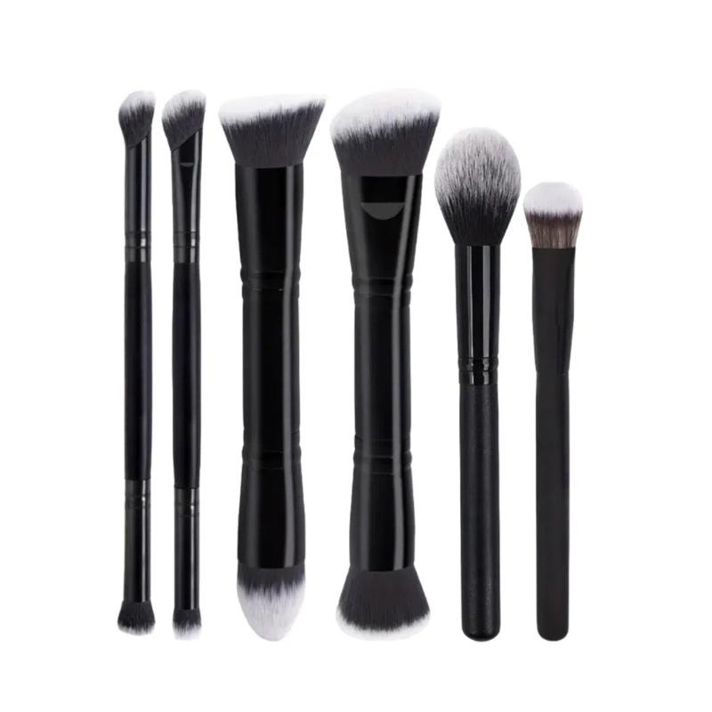 5 oboustranných štětců na make-up: Make-up, Tvářenka, 3-barevná kontura, Měkké štětiny, Sypký pudr, Sada kosmetických nástrojů