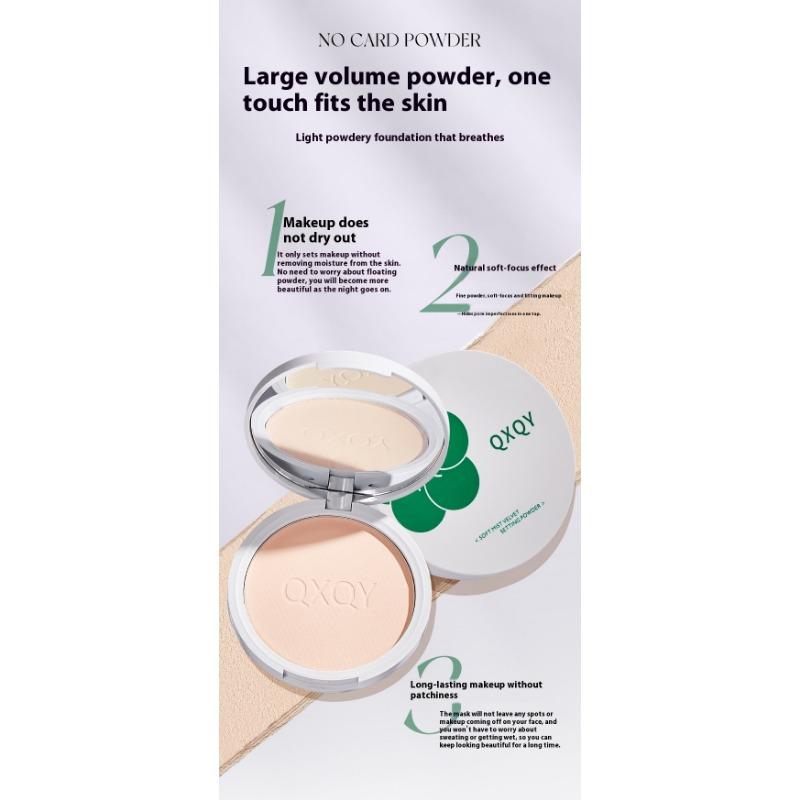 Sametový pudr s jemnou mlhou, make-upový pudr, kontrola mastnoty, voděodolný, dlouhotrvající, matný, přirozený, nahý make-up, pudr