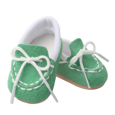 18-Zoll-Schnürschuhe für amerikanische Puppen, flache Mini-Schuhe, Kleid-Accessoire, Grün