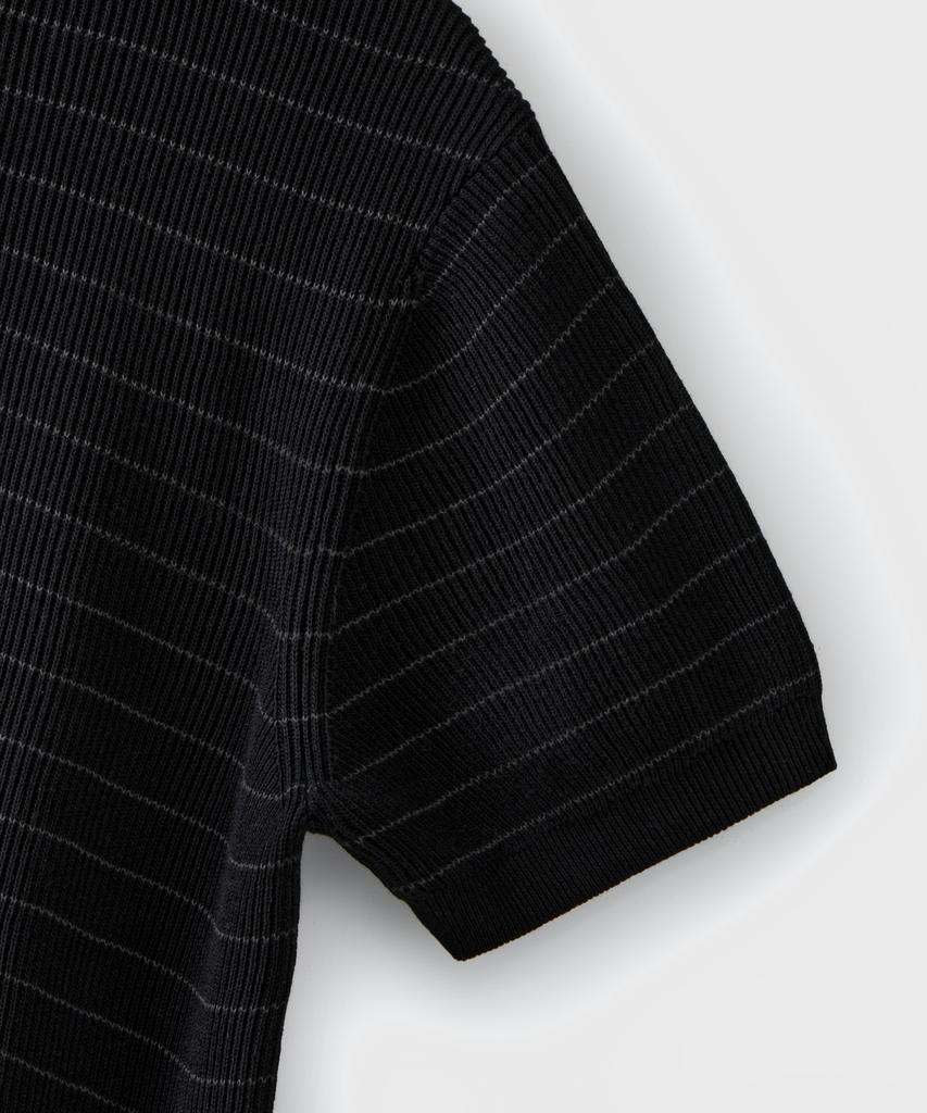 Beulaendideu Refined Stripe Henley Half Knit [Black]