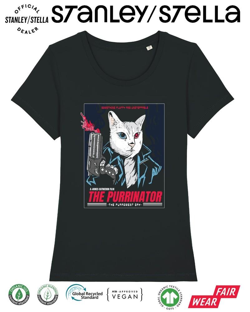 

The Purrinator Funny Cat T-Shirt Womens Pet Gift / Terminator Style 4XL