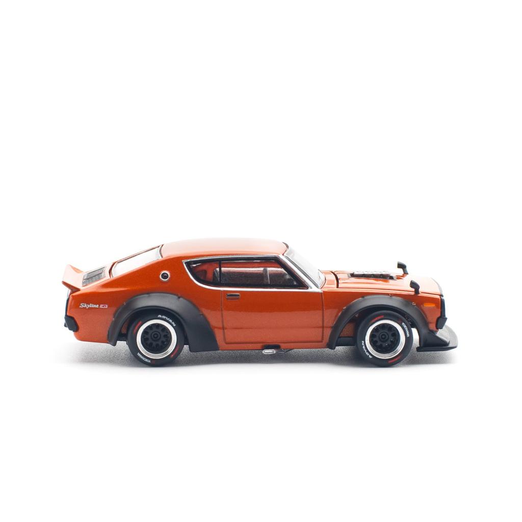 POP RACE SKYLINE V8 DRIFT ORANGE Finished Product PR640173 1/64 GT-R (KENMERI)