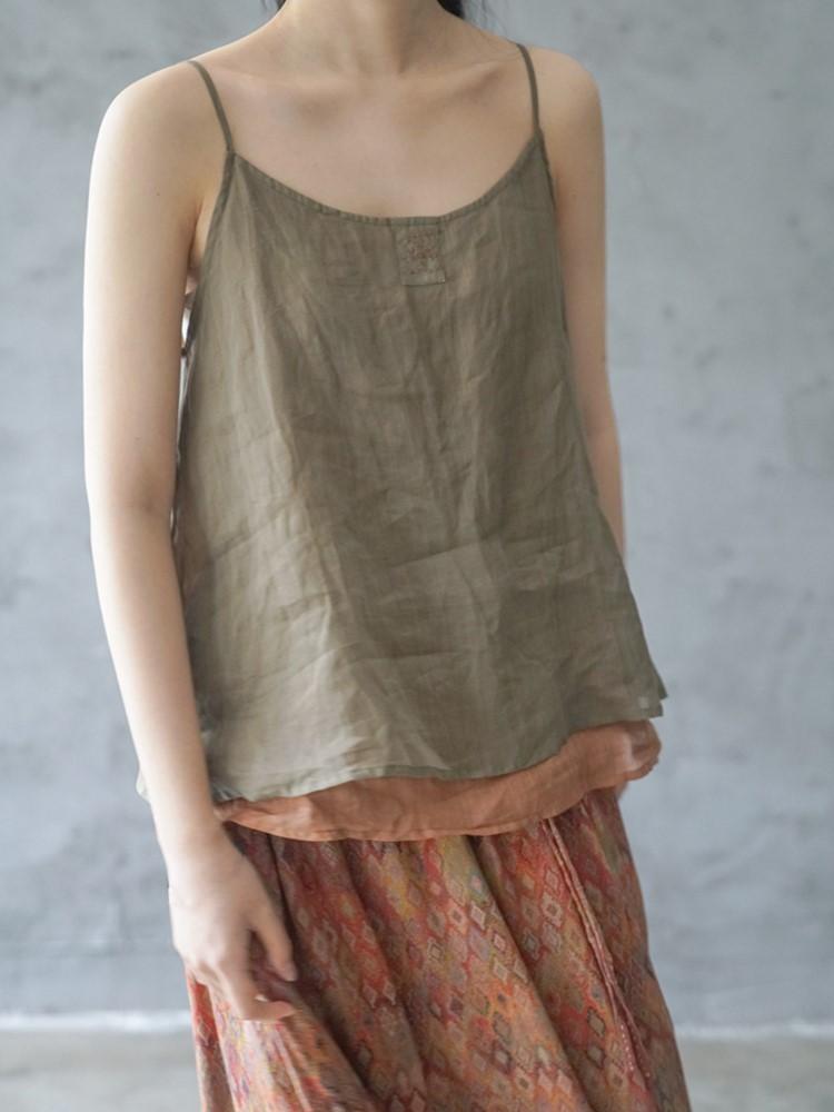 Женские винтажные майки Johnature с вышивкой в ​​стиле пэчворк — фото 4