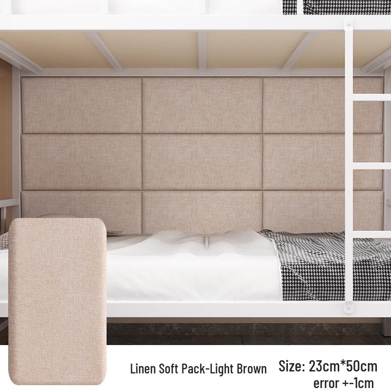 Self-adhesive Linen Upholstery Wall Sticker Cushion: Child-Safe Bedside Headboard and Tatami Surround