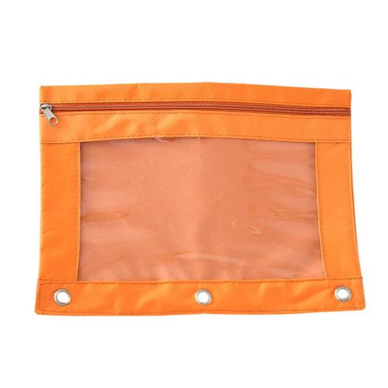 3 Ring Binder File Folder Colorful Fabric Binder Pouch with Clear Window Large Capacity Pencil Pouch for School Office Supplies