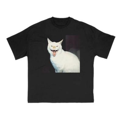HOT SALE Cat Print Print Summer Autumn Winter Cotton T-shirt Short Sleeve Luxury Outdoor Sports O Collar Short Sleeved Top