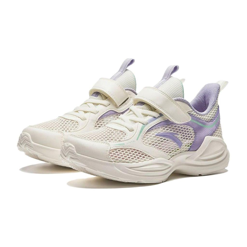 Anta Kids Non-Slip Low-Top Running Shoes Kids sneaker White Purple A322425520-1