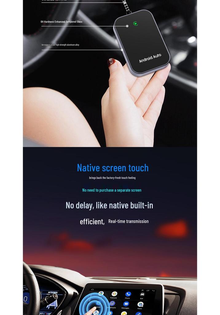 Universal Android Auto Box CarPlay Adapter with Screen Mirroring