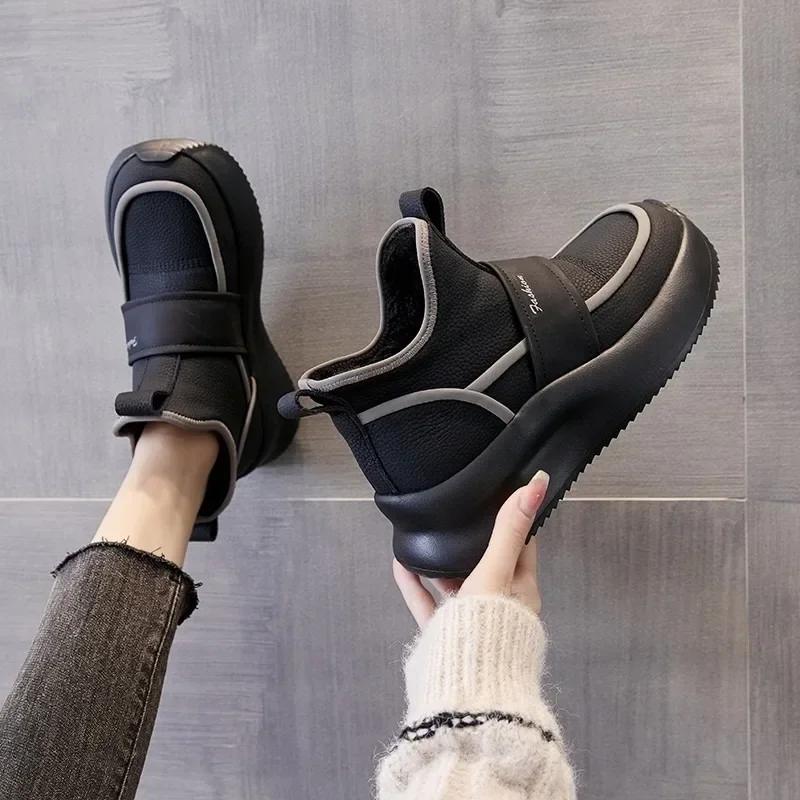 

Модная обувь для женщин 2024 года, горячая распродажа, однотонные женские кроссовки из вулканизированной кожи, зимние уличные женские кроссовки, однотонные женские повседневные туфли 38