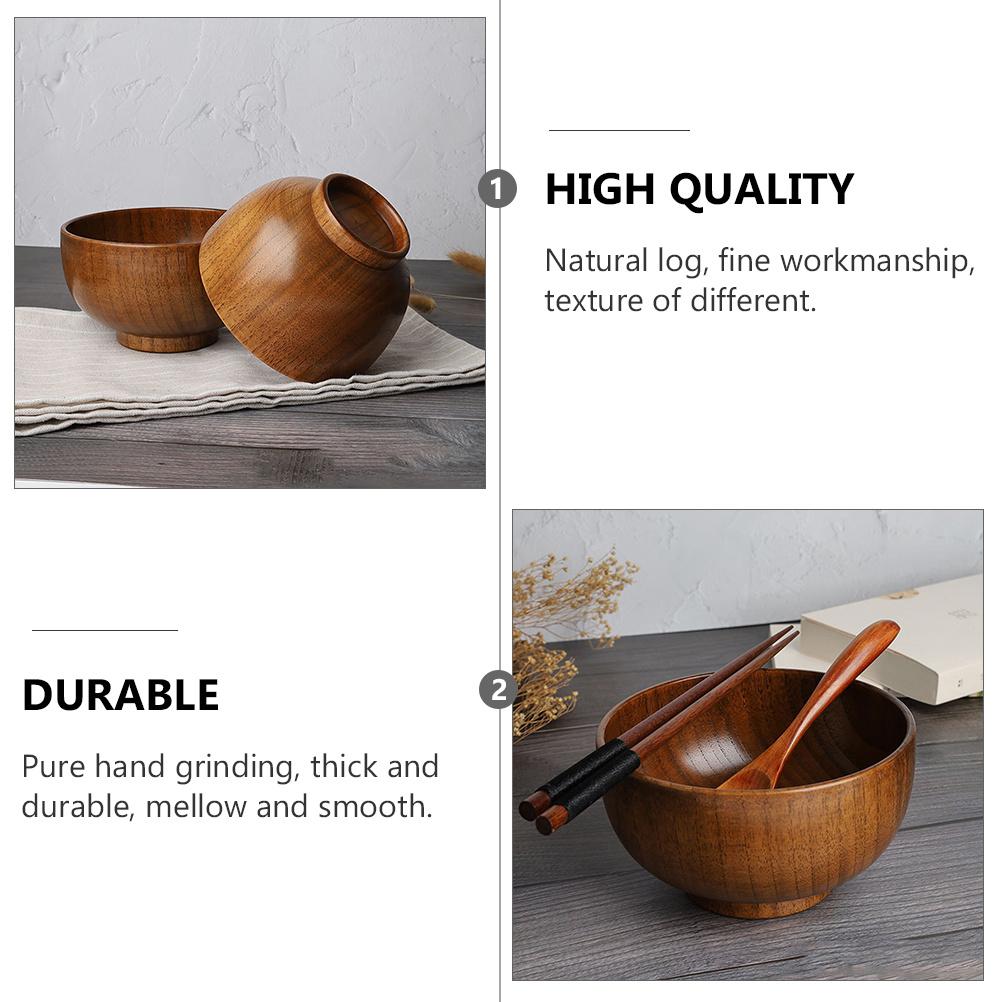 1Pcs Wood Salad Bowl 12x6.7cm Natural Thickened Creative Fruits Bowl Multipurpose Home Food Basin Snack Dessert Container