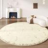 French Luxury Round Bedroom Decor Carpet Large Area Plush Rug Cream Style Carpets for Living Room Fluffy Soft Thicken Floor Mat