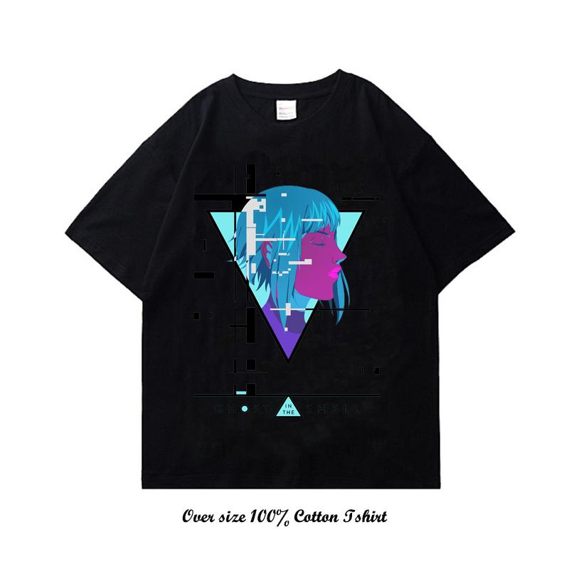

Футболка мужская аниме 90-х годов Ghost In The Shell с принтом винтажная уличная одежда в стиле хип-хоп с коротким рукавом свободного покроя хлопковая футболка XXXXL