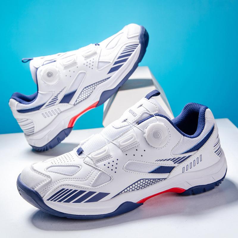 Badminton Shoes Couple Sports Shoes Professional Beef Tendon Sole Anti-skid Training Lightweight Double Rotating Buckle High-quality Sports Shoes