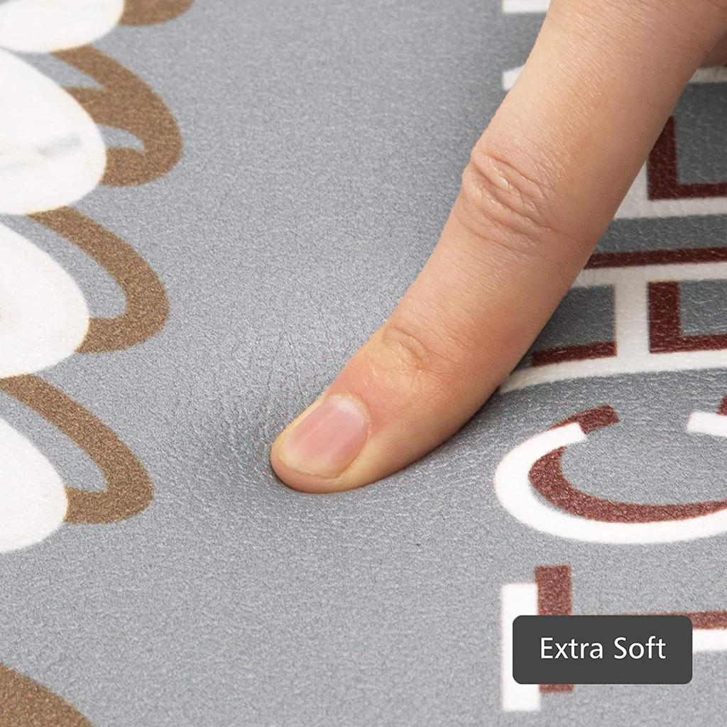 Kitchen Floor Mat PVC Thickened Foam Digital Printed Foot Mat Waterproof, Oil-proof and Anti-slip 12MM Leather Mat