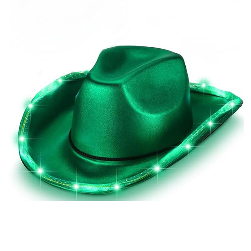 Light Up Cowboy Hats LED Wedding Hats Neon Sparkly Hats Gift for Bridal Wedding Shower Dance Bachelor Party Prom