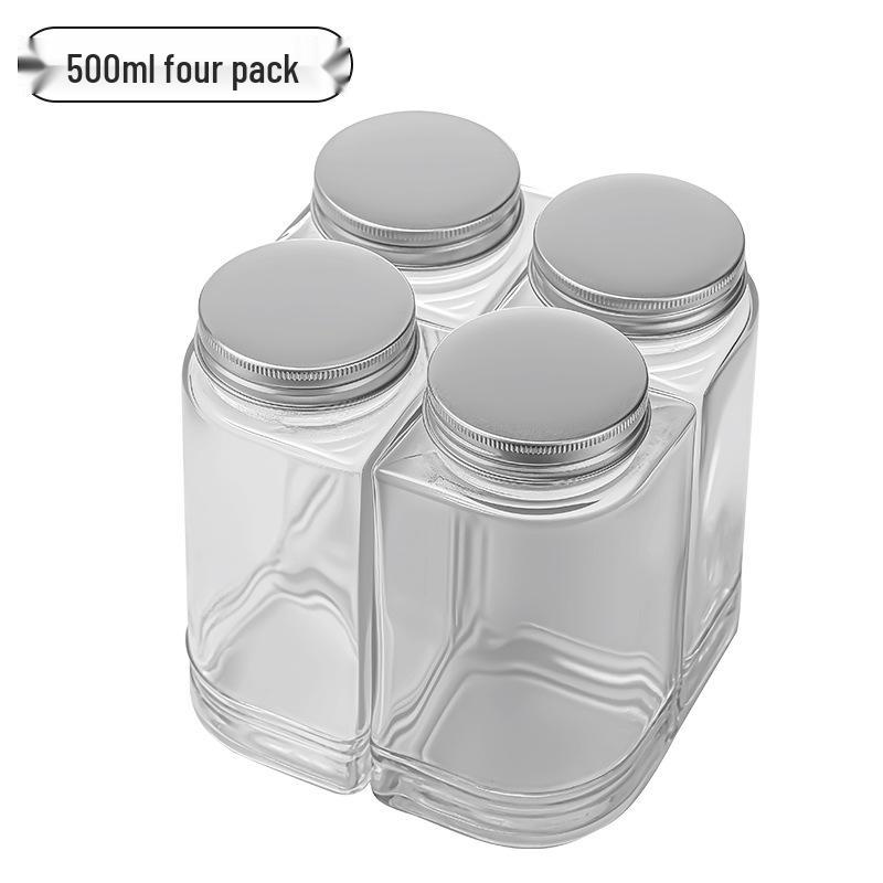 Popular Four-in-One Multifunctional Glass Storage Jars for Kitchen Seasonings