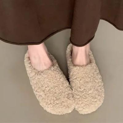 Fur Women Cotton Slipprs Flats Slingback Mules Shoes Warm Winter Woman Boots 2025 New Cozy Casual Zapatos De Mujer Botas