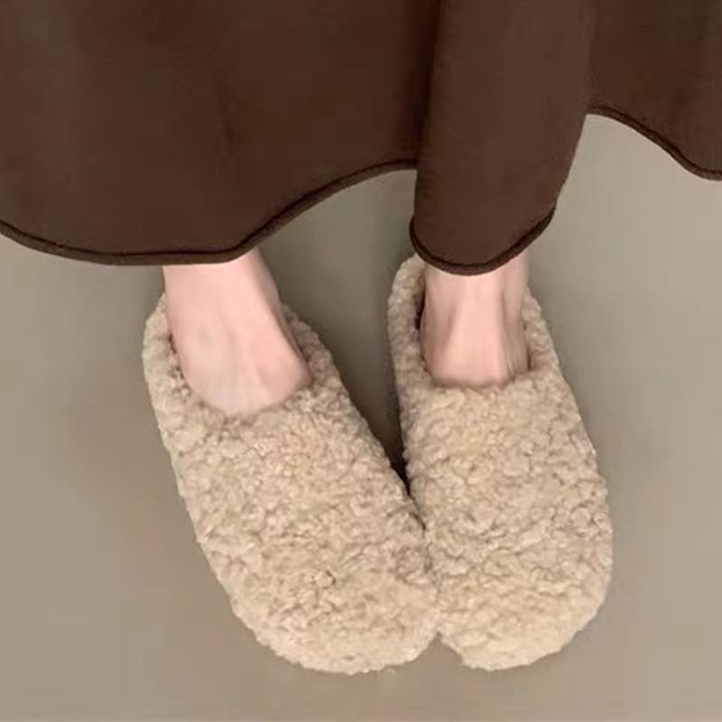 Fashion Fur Women Cotton Slipprs Flats Fashion Slingback Mules Shoes Warm Winter Woman Boots 2025 New Cozy Casual Zapatos De Mujer Botas