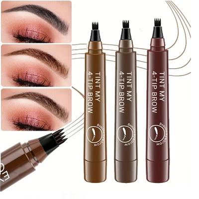 Hansel Women's Eyebrow Men's Beard Eyebrow Tattoo Tattoo Waterproof Pen Unisex 4-line Pencil, 1 Piece, Eyebrow Pen Black