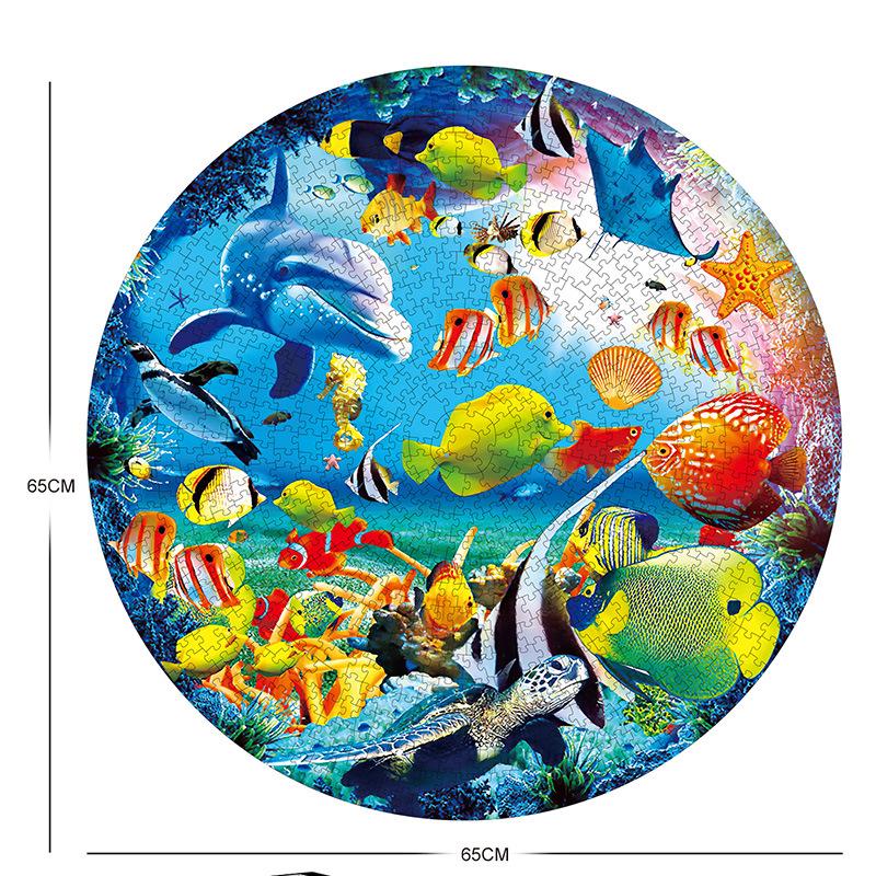 1000-Piece Adult Christmas & Halloween Round Jigsaw Puzzle Decompression Toy