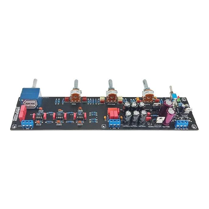 GHXAMP JRC5532 Audio Preamplifier Tone Control Board Op-amp Treble Mid Bass Preamp Amplifier ELNA680UF*2+1000UF*6 AC12-18V DIY